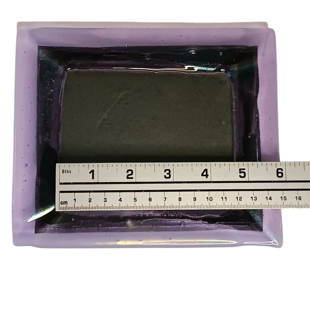Purple Two Toned Art Glass Picture Frame Handmade Signed O'Shea 6